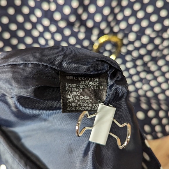 NWOT! Tahari ASL Sleeveless Sheath Navy Polka Dot Dress Size 8 - Picture 6 of 7